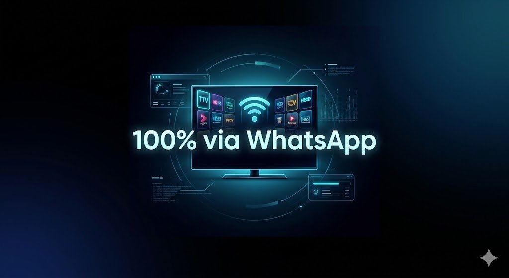 Atendimento 100% via WhatsApp com suporte rápido, fácil e direto para clientes IPTV.