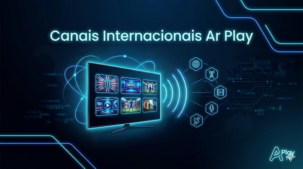 Canais internacionais no IPTV com conteúdos dos EUA, Europa e América Latina em alta qualidade e transmissão ao vivo.
